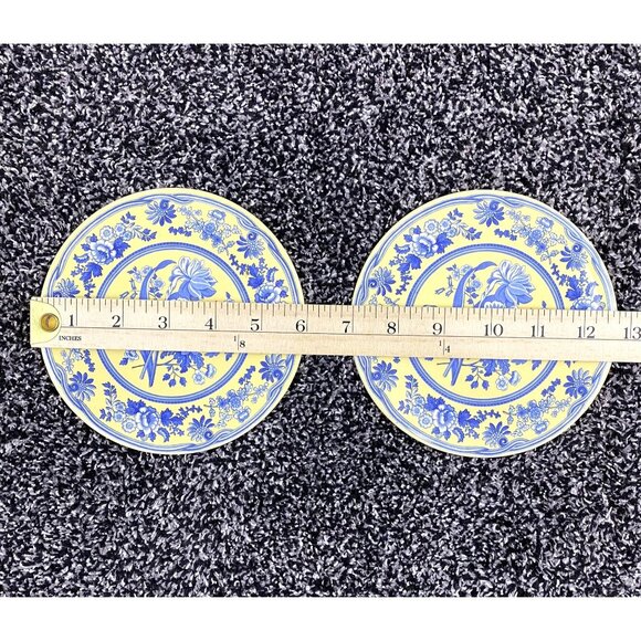 Vintage SPODE Blue Room Yellow Hanging Trivet 6.75" #L0407 Set of 2 Rare - Picture 6 of 9